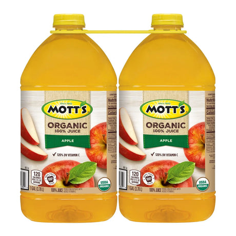 Mott’s Organic Apple Juice (2-Pack, 1 Gallon Each) | Pure Apple Flavor with No Added Sugar Mott's