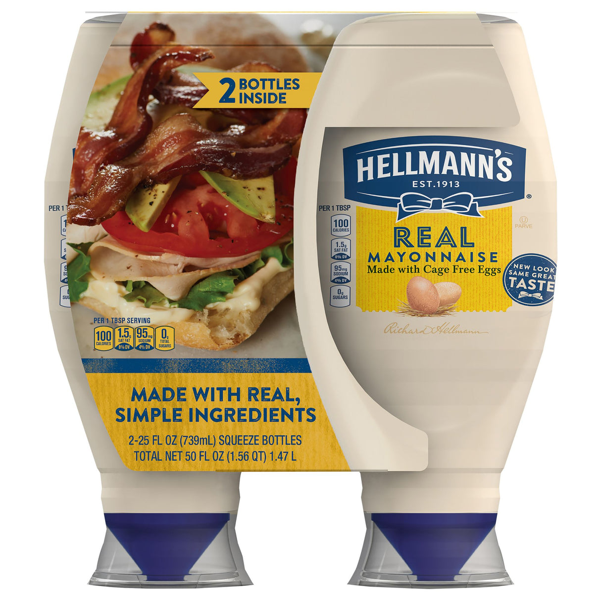 Hellmann's Real Mayonnaise two-pack 25 oz jars