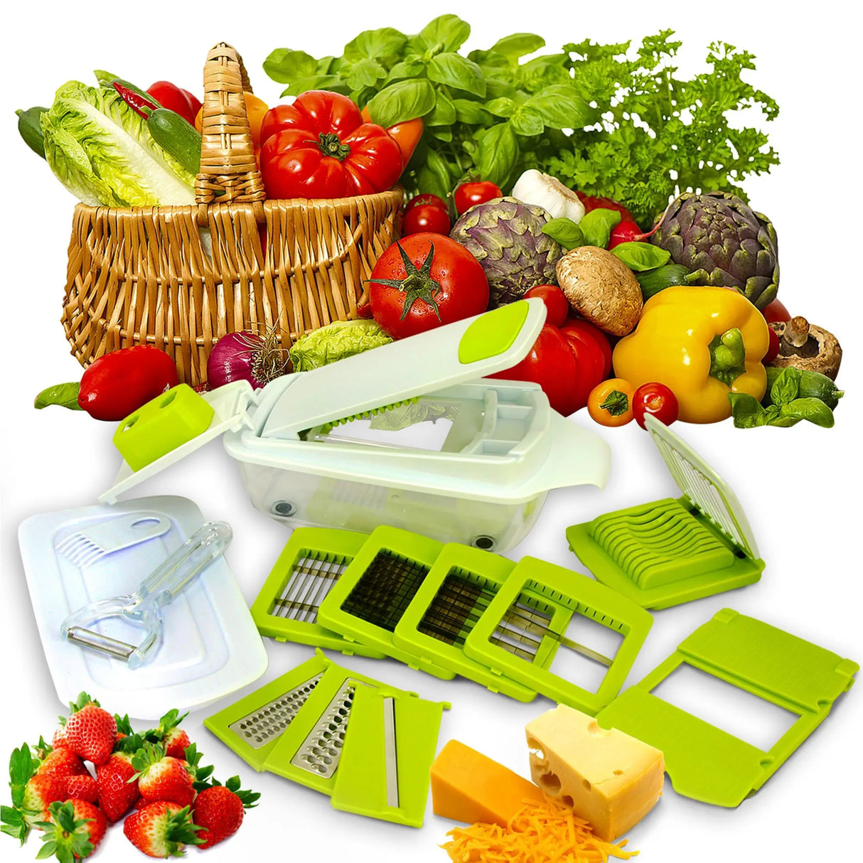 MegaChef 8-in-1 Slicer Dicer | Versatile Kitchen Prep Tool MegaChef