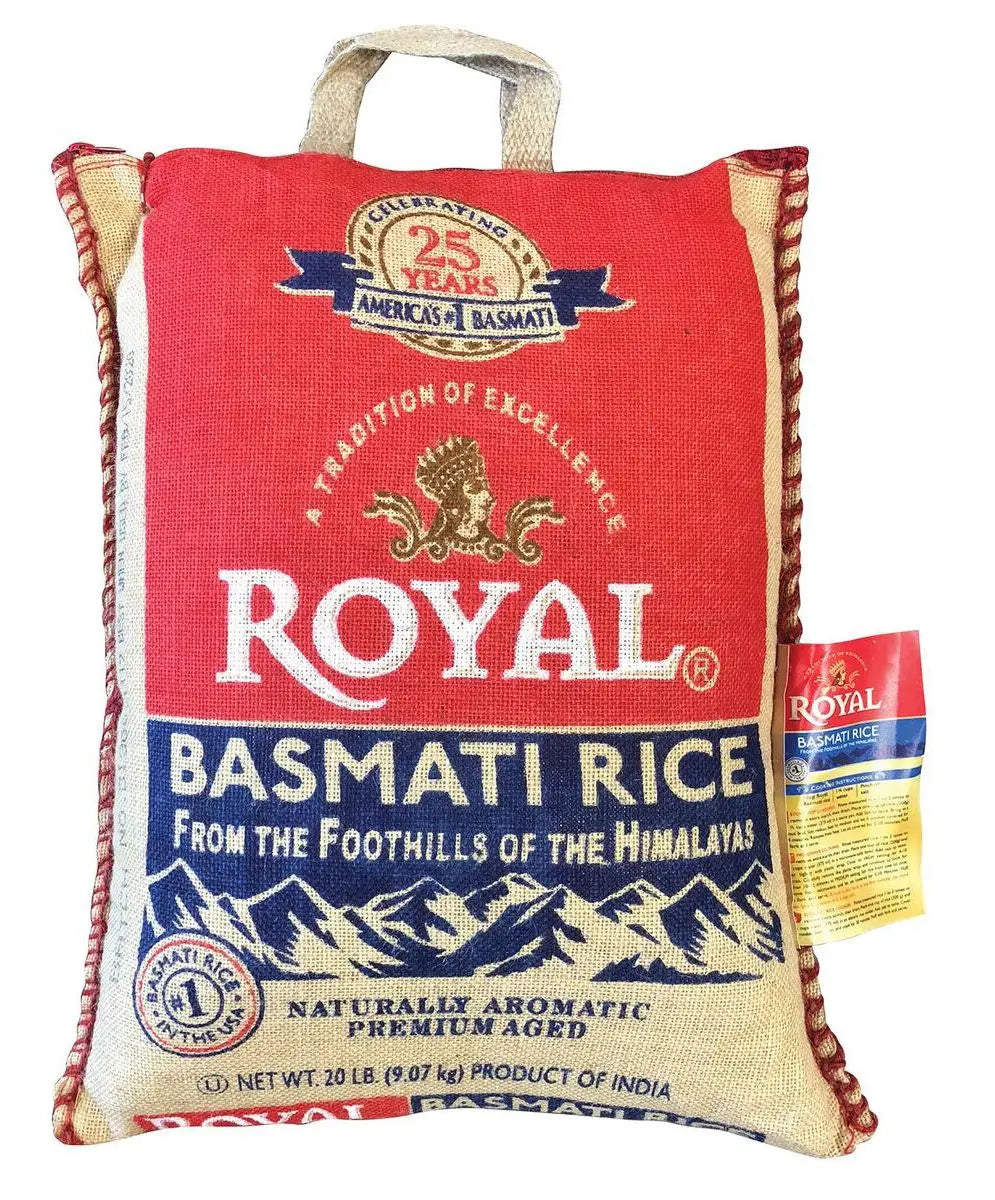 Royal Basmati Rice (20 lbs) | Aromatic, Long-Grain Perfection for Every Meal Royal