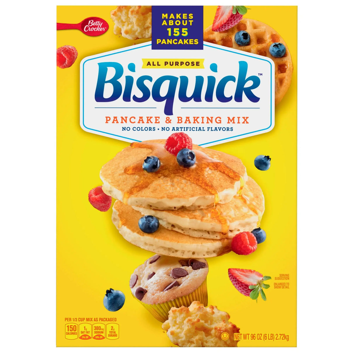 Betty Crocker Bisquick Pancake Mix (96 oz) | Fluffy Breakfast & Easy Baking for 155 Servings Betty Crocker