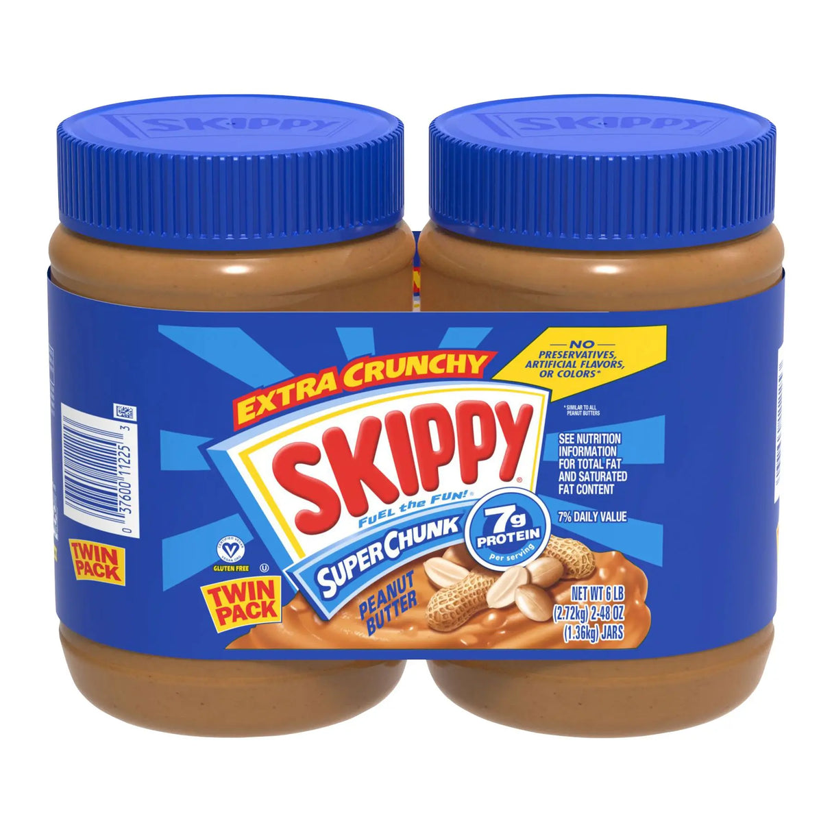 Skippy Chunky Peanut Butter (2-Pack, 48 oz Each) | Crunchy & Creamy Spread Skippy
