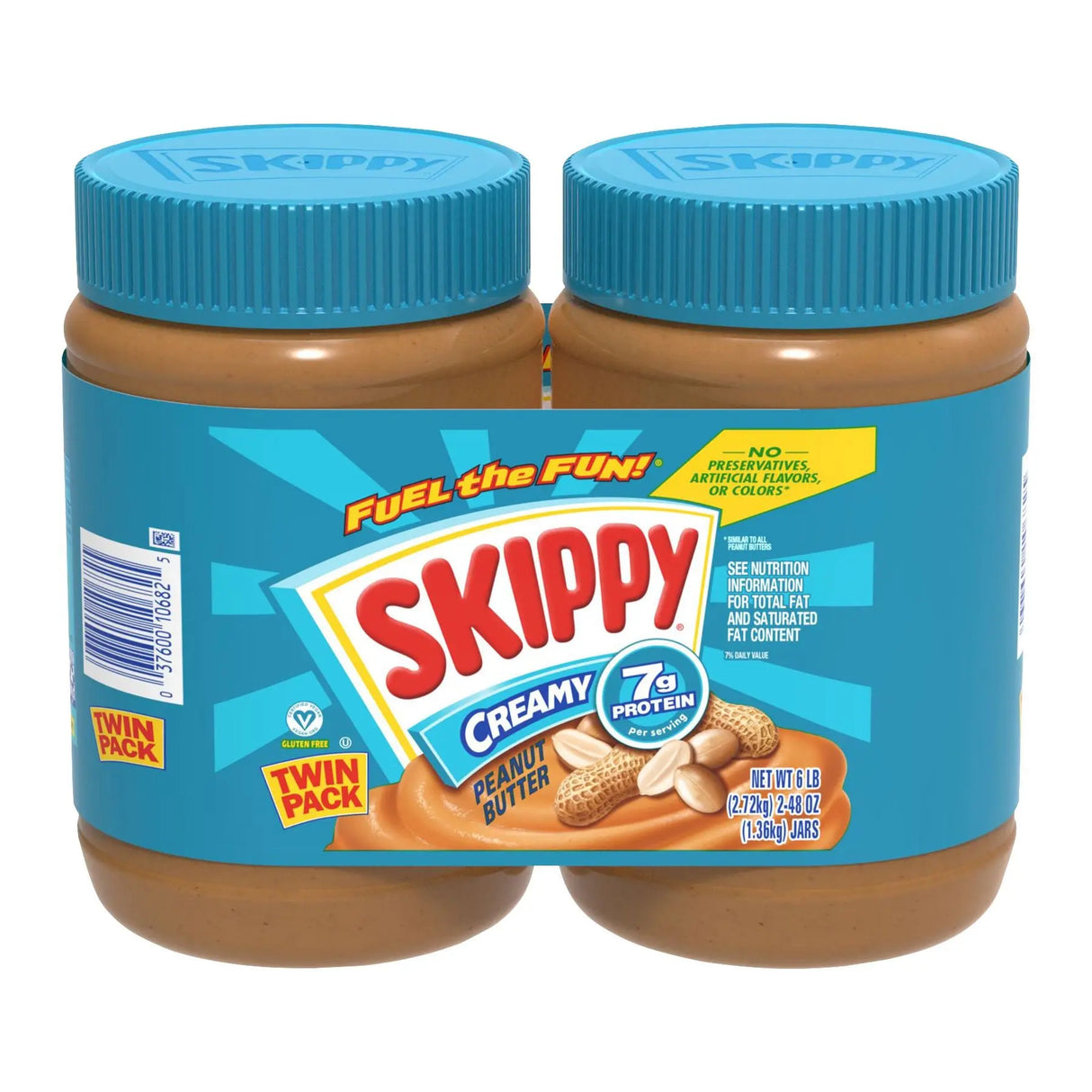 Skippy Creamy Peanut Butter (2-Pack, 48 oz Each) | Smooth, Classic Spread Skippy