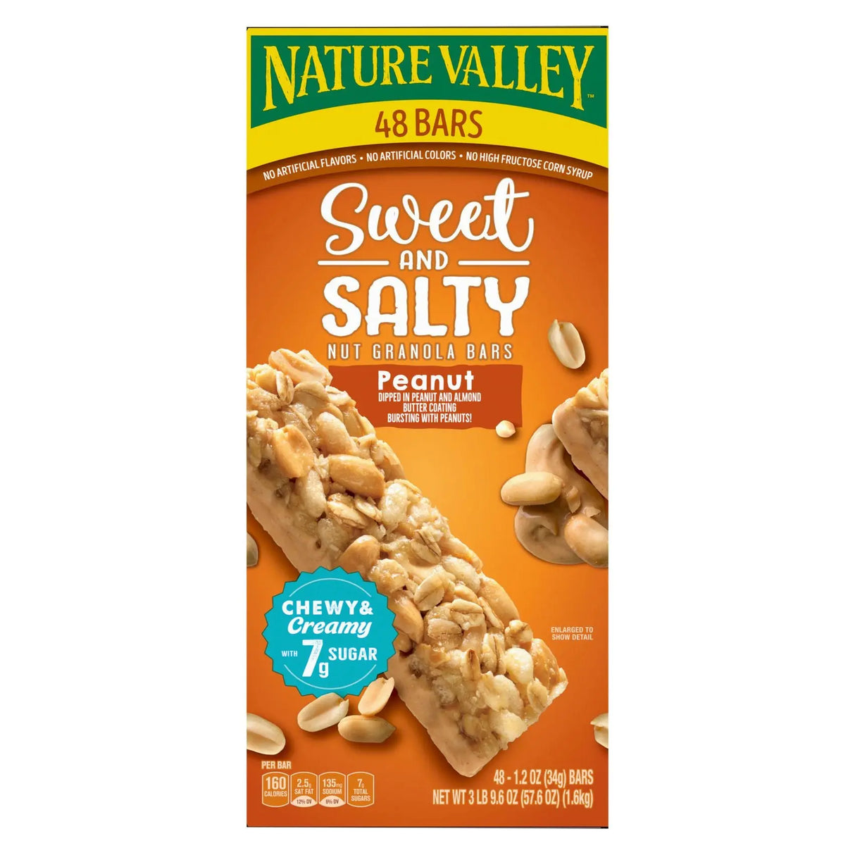 Nature Valley Sweet & Salty Peanut Bars (48-Pack) | Crunchy Breakfast & Snack Nature Valley