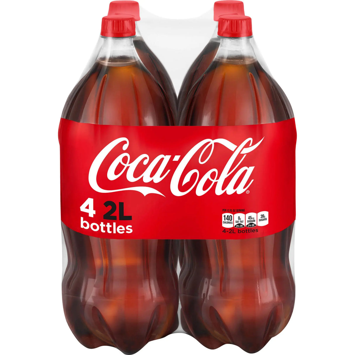 Coca-Cola Soda Bottles (4-Pack, 2L Each) | Family Size Classic Cola Coca-Cola