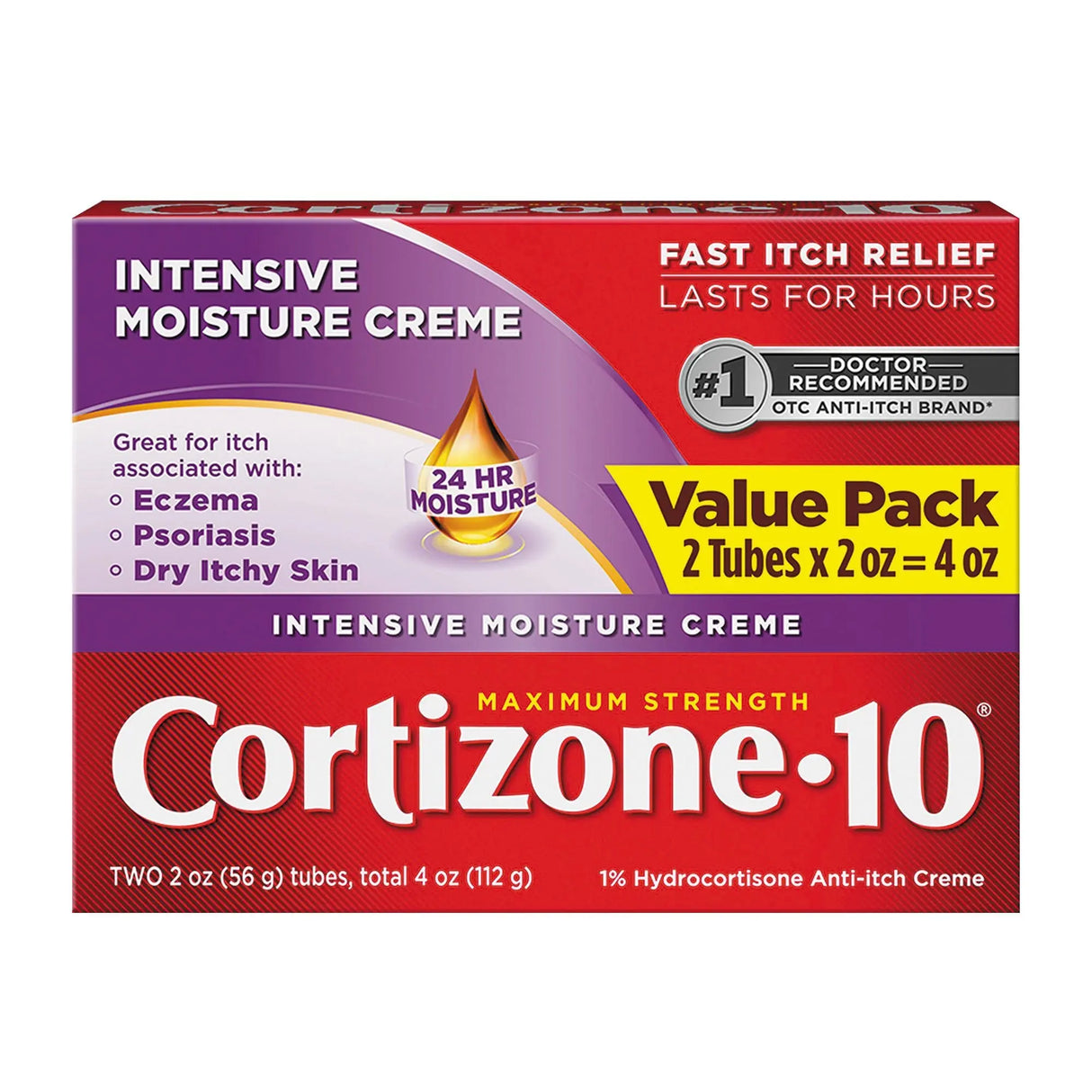Cortizone 10 Intensive Healing Cream (2 pk./2 oz.) | Fast Relief for Dry, Itchy Skin Cortizone 10