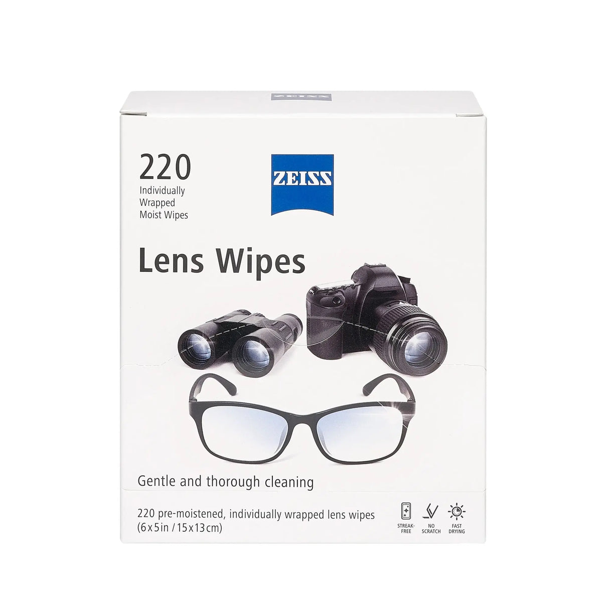 ZEISS Lens Wipes (220-Pack) | Scratch-Free Cleaning Zeiss