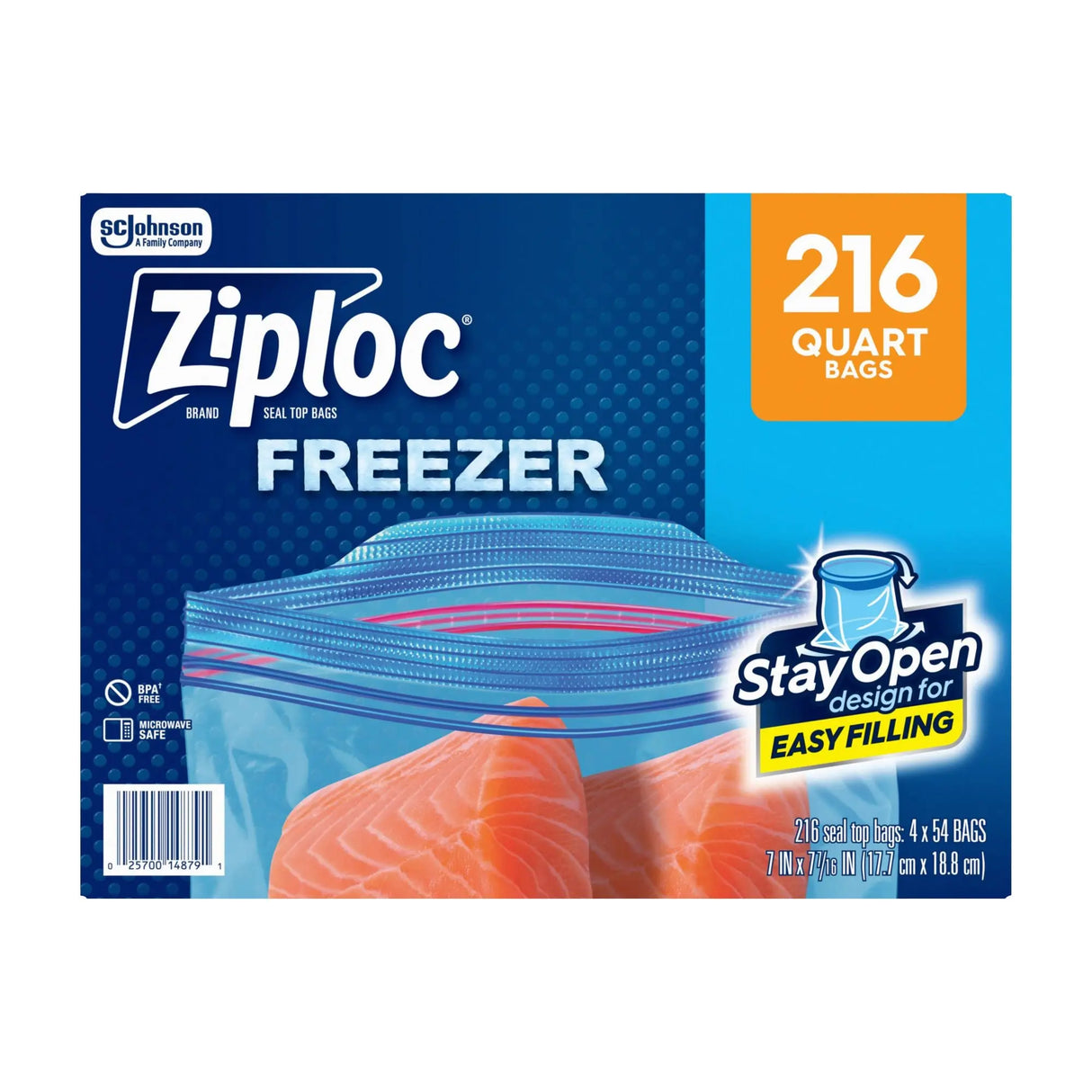 Ziploc Quart Freezer Bags (216 ct.) | Double Zipper Seal for Long-Lasting Freezer Storage Ziploc