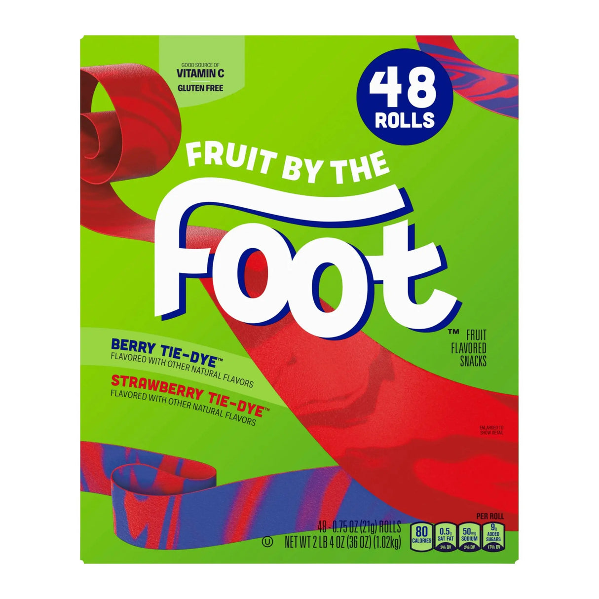 Fruit by the Foot Variety Pack (48-Pack) | Strawberry & Berry Tie-Dye Flavors for Kids Betty Crocker