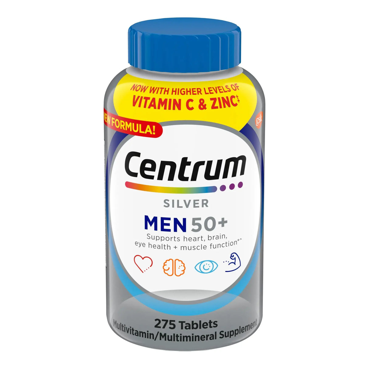 Centrum Silver Men’s Multivitamin (275 ct.) | Targeted Nutrient Support for Men 50+ Centrum