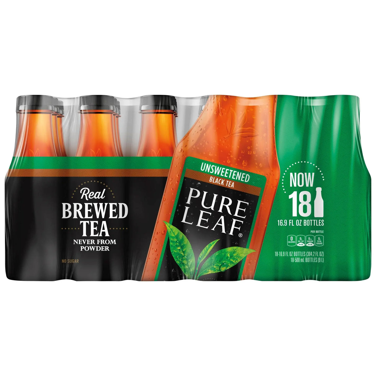 Lipton Pure Leaf Unsweetened Iced Tea (18-Pack, 16.9 oz Each) | Real Tea Brew Pure Leaf