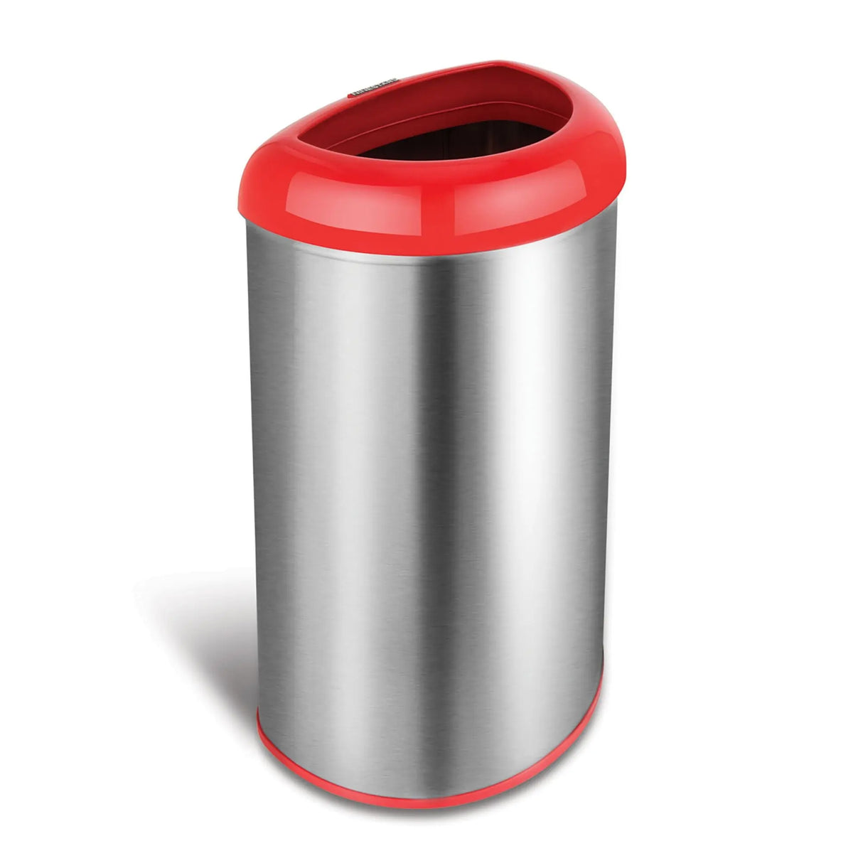 Nine Stars Open Top Trash Can (13.2 Gal, Red) | Stainless Steel Kitchen Waste Nine Stars