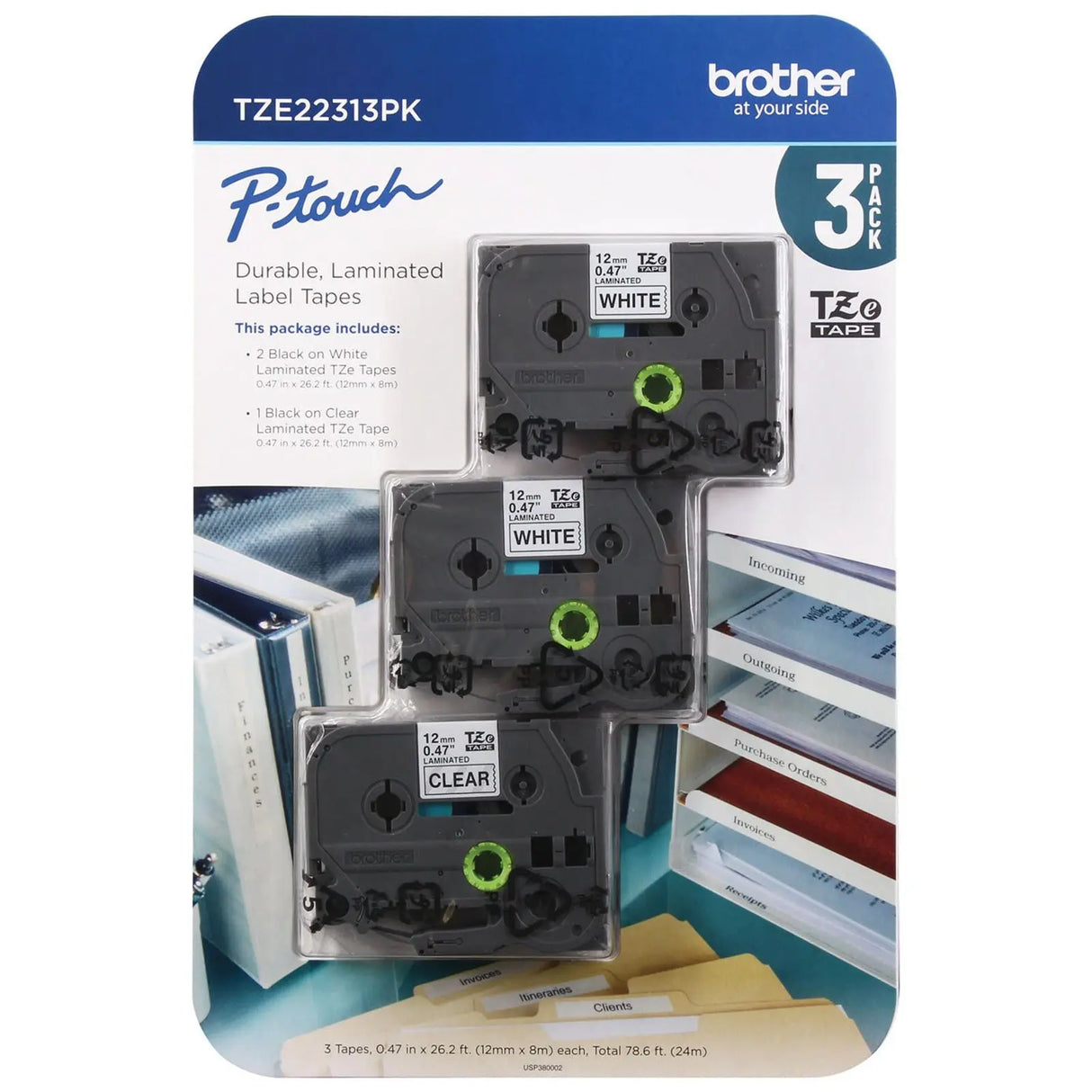 Brother P-Touch Label Tape (3-Pack) | Assorted Colors for Crisp, Long-Lasting Labels Brother