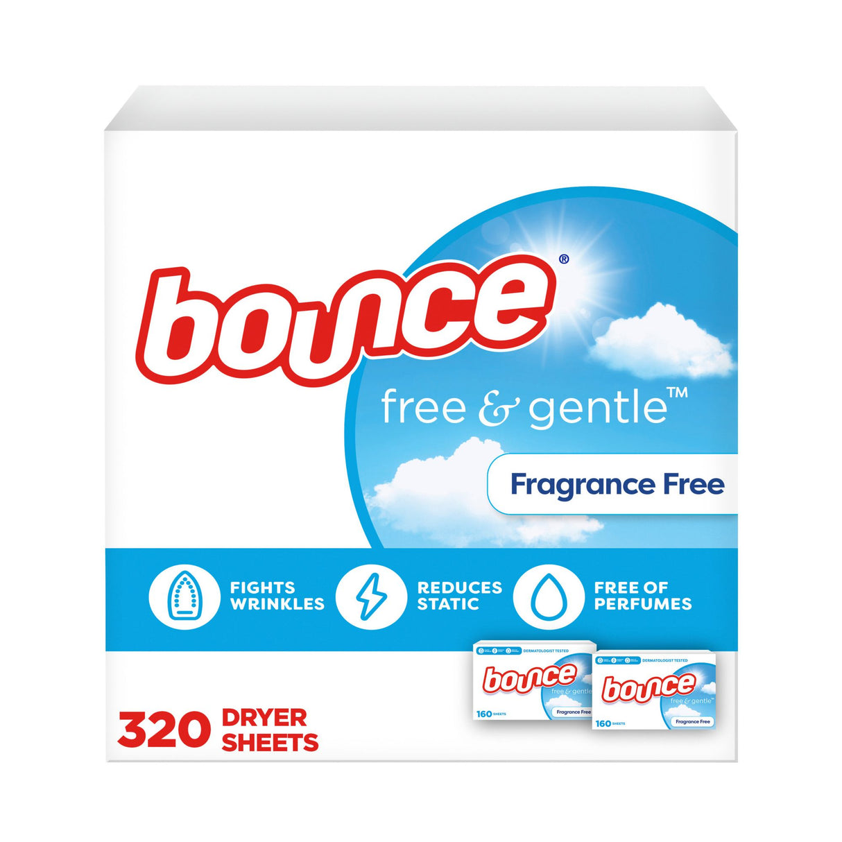 Bounce Free & Gentle Dryer Sheets Unscented
