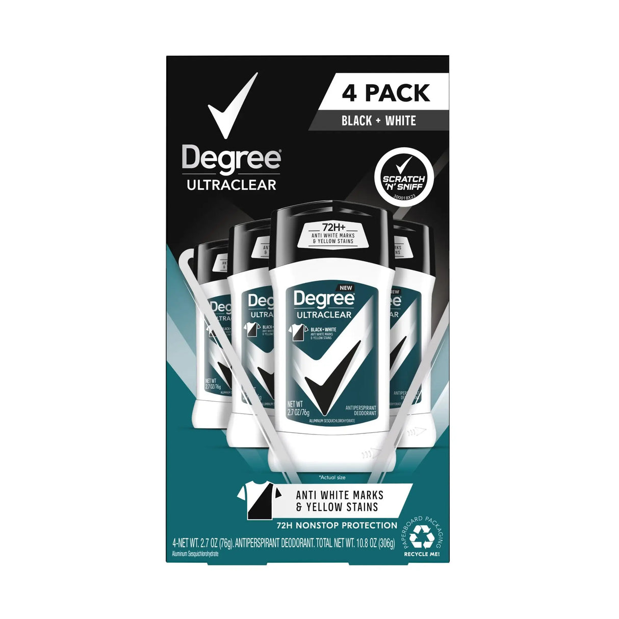 Degree Men UltraClear Deodorant (4-Pack) | Invisible 48-Hour Protection Degree