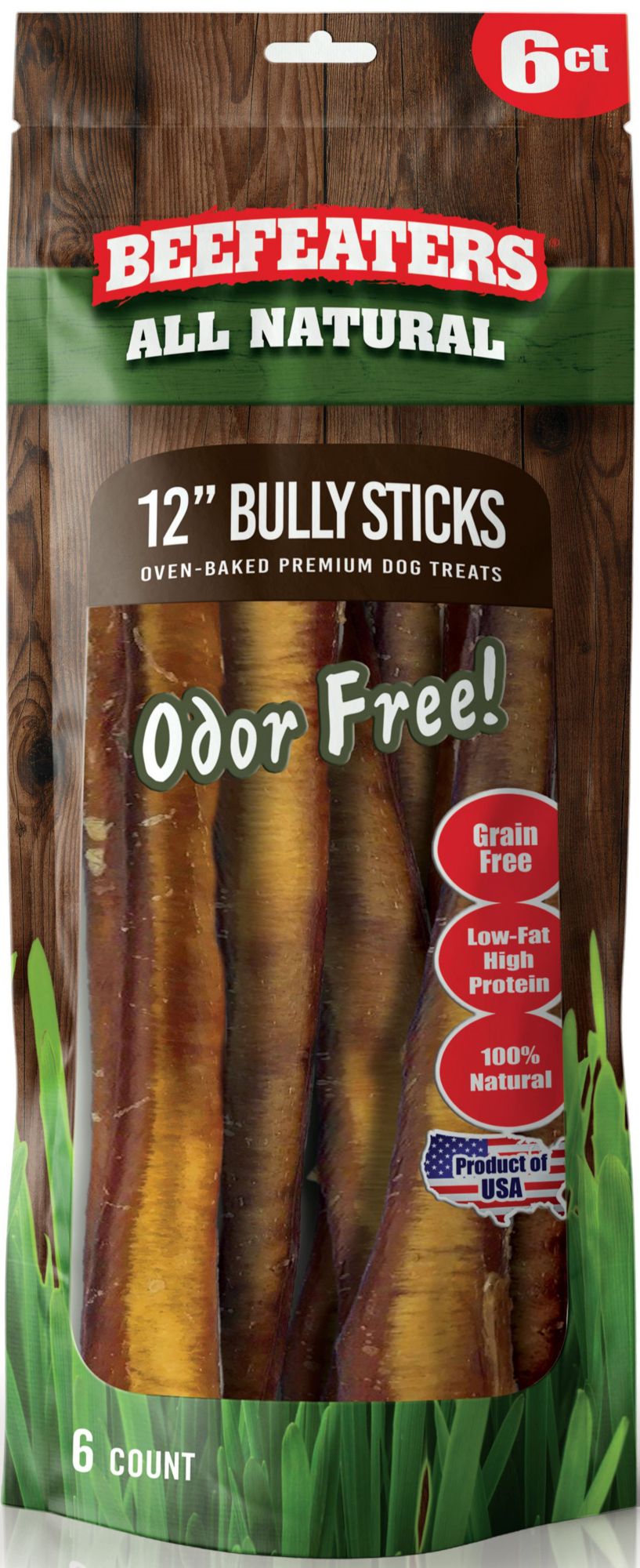 Beefeater's natural bully sticks 6 pack