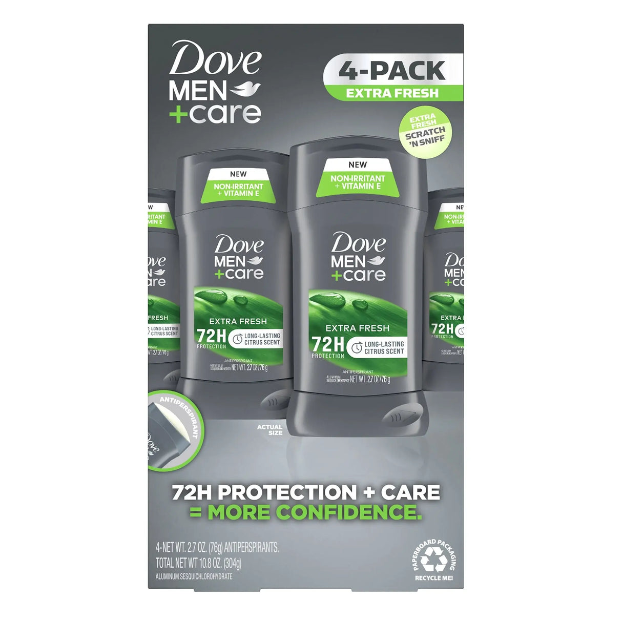 Dove Men+Care Antiperspirant Spray (4-Pack) | Extra Fresh, Invisible Protection Dove