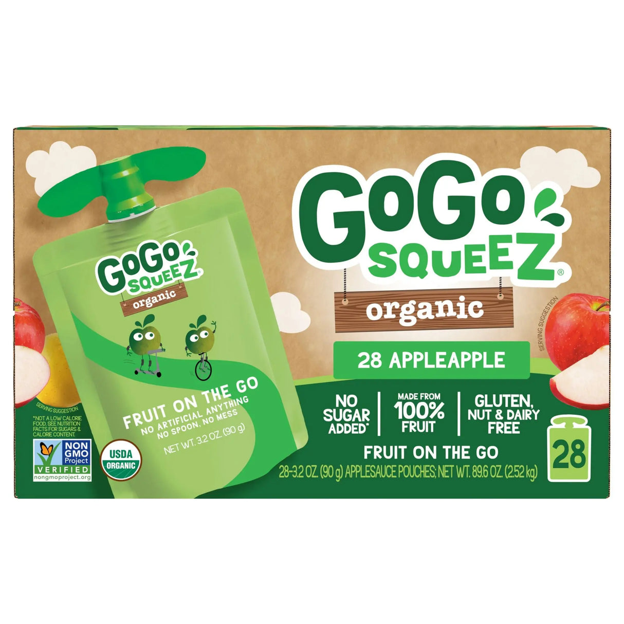 GoGo Squeez Applesauce (28-Pack) | Convenient Single-Serve Fruit Pouches GoGo SqueeZ