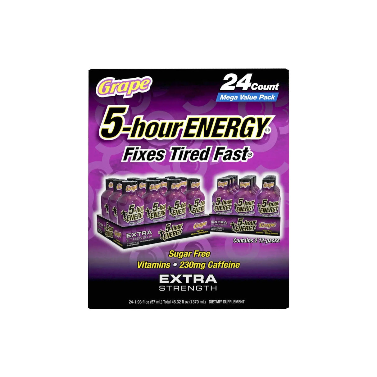 5-Hour Energy Grape Shots (24-Pack) | Extra Strength Energy Boost 5 Hour Energy