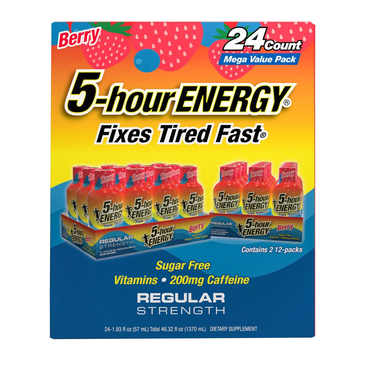 5-Hour Energy Berry Shots (24-Pack) | Regular Strength Pick-Me-Up 5 Hour Energy
