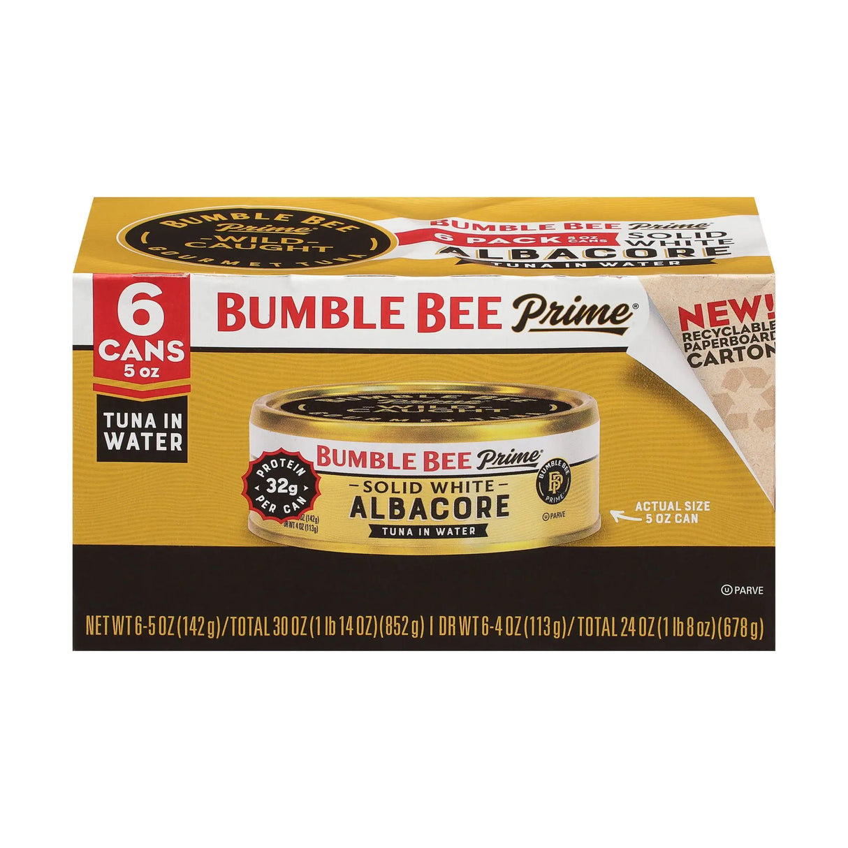 Bumble Bee Albacore Tuna (6-Pack, 5 oz Each) | Solid White Tuna in Water for Healthy Meals Bumble Bee