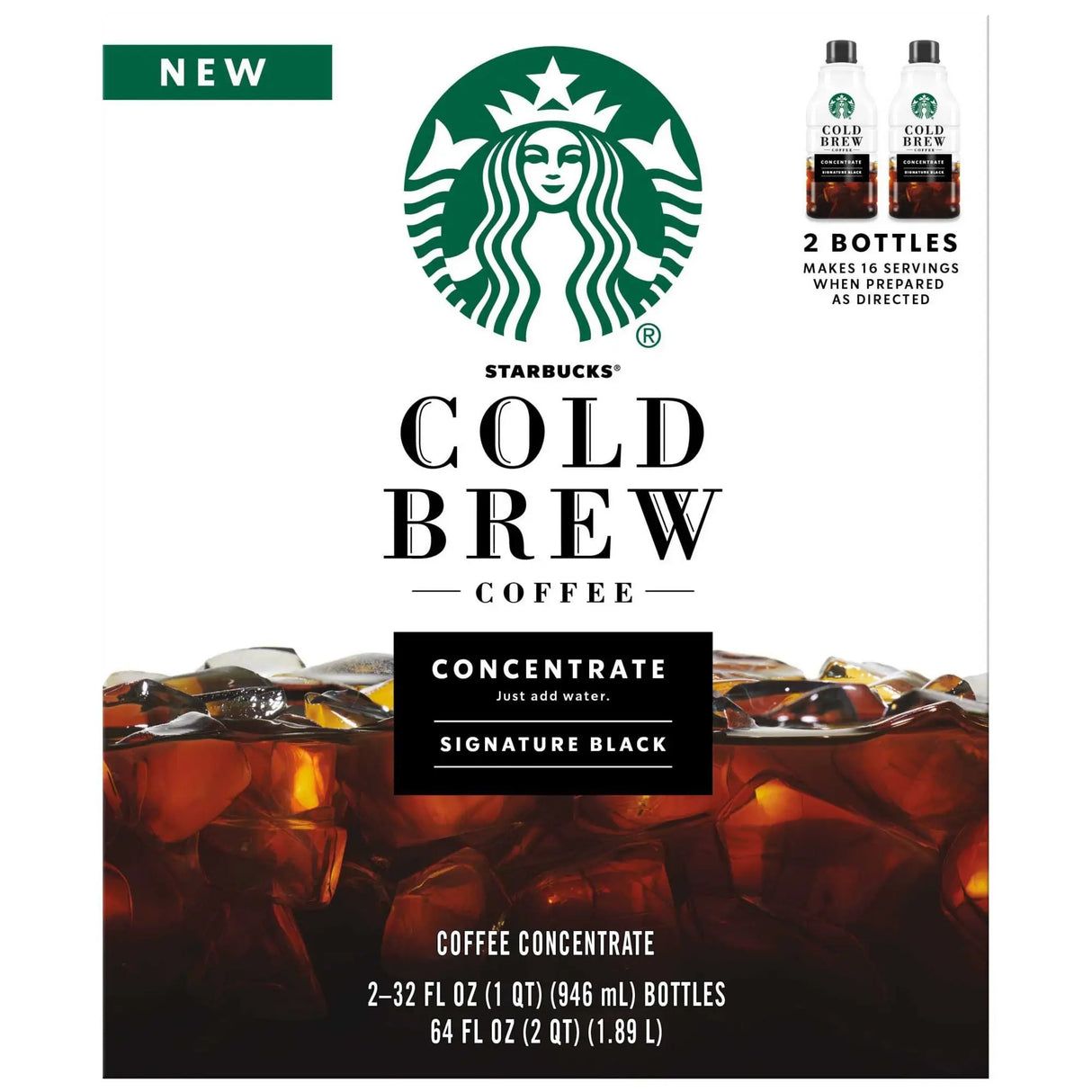 Starbucks Cold Brew Concentrate (2-Pack, 32 oz Each) | Smooth Café Taste You Can Pour at Home Starbucks