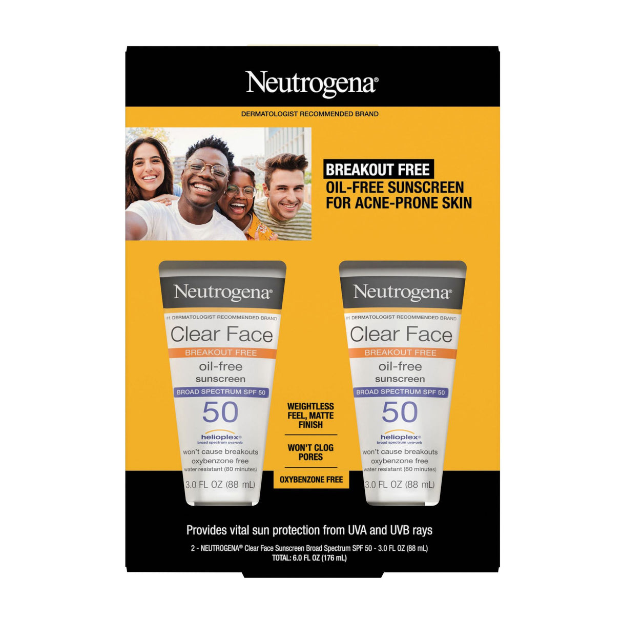 Neutrogena Clear Face sunscreen 2 pack