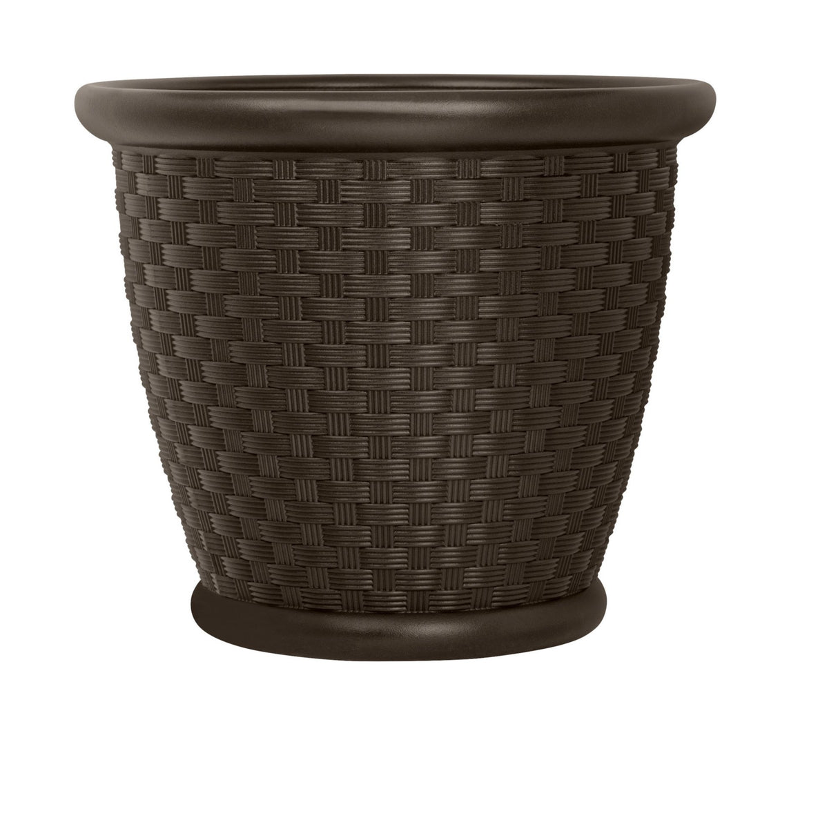 Suncast 18 inch Resin Wicker Planters Java 2 pack