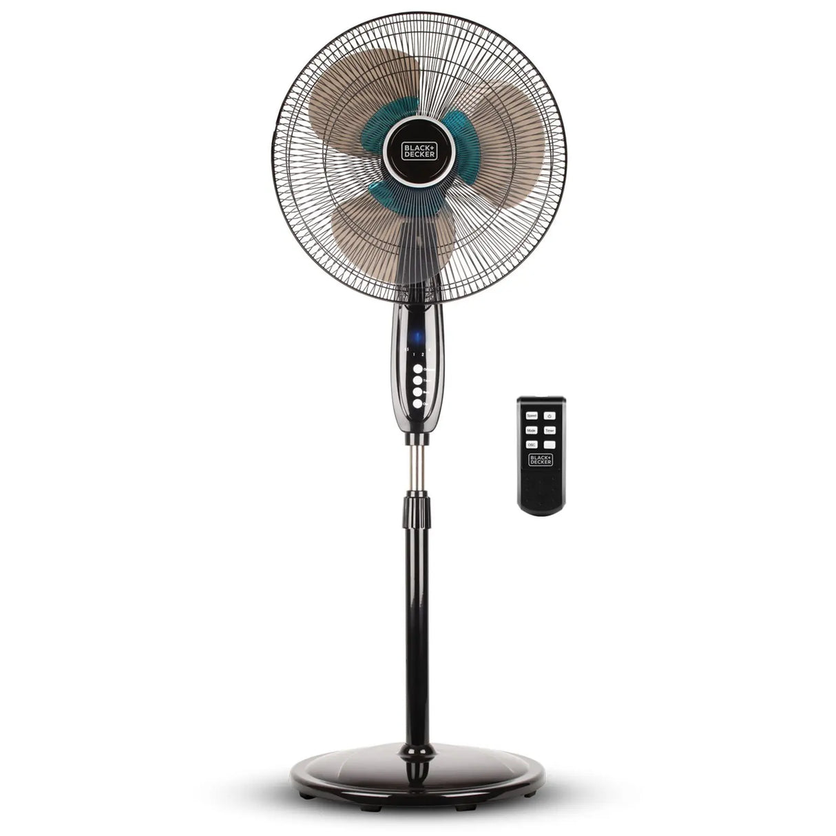 Black+Decker 16" Oscillating Pedestal Fan | Remote-Controlled Airflow Black + Decker