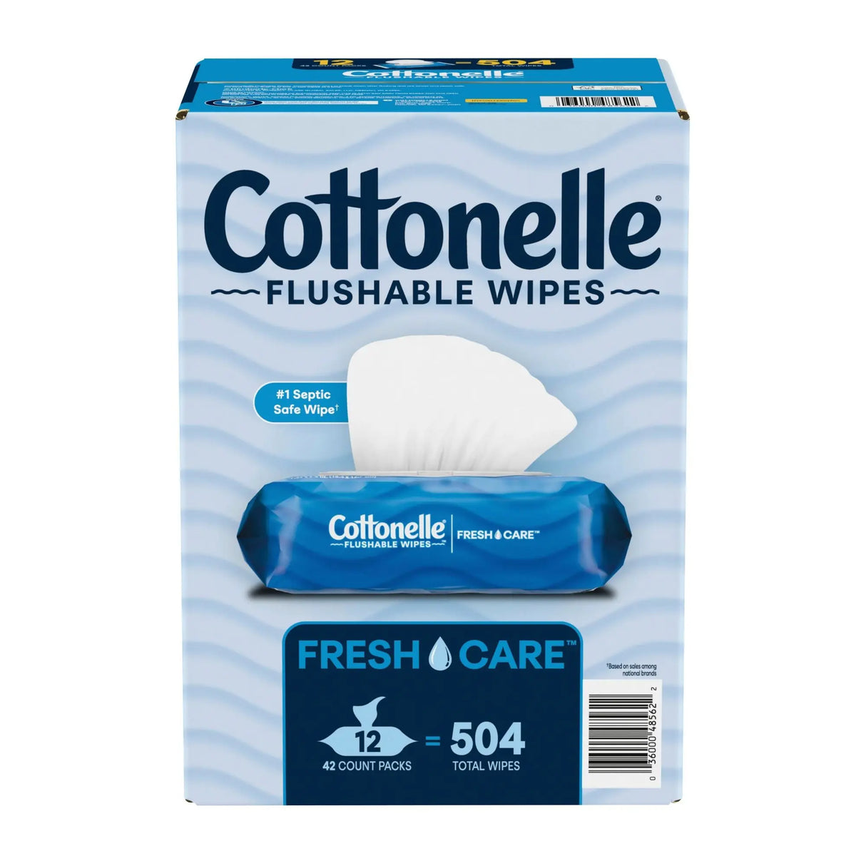 Cottonelle Fresh Care Flushable Wipes (12-Pack) | Gentle Cleaning with Plant-Based Fibers Cottonelle