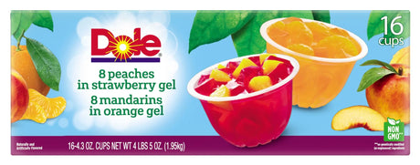 Dole Fruit in Gel Cup Variety Pack (16-Pack, 4.3 oz Each) | Fruity Gel Snack Cups Dole