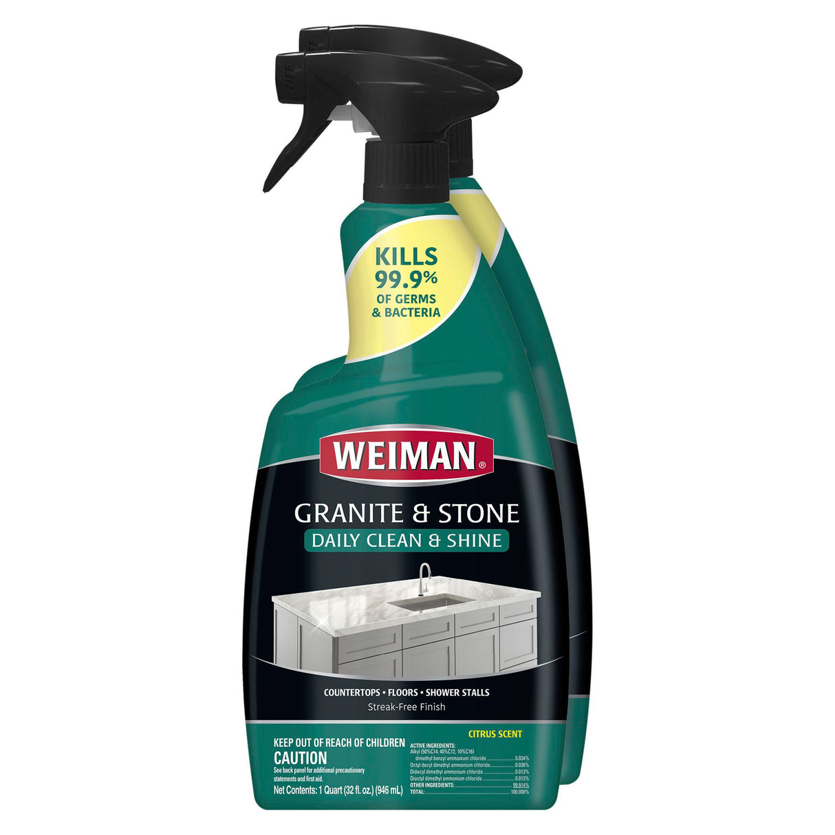 Weiman Granite & Stone Daily Cleaning & Shine Wipes two pack