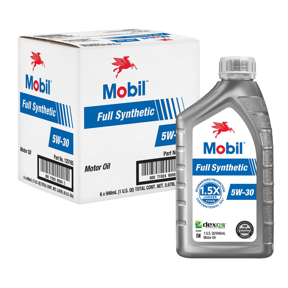 Mobil Full Synthetic Motor Oil 5W-30 six-pack