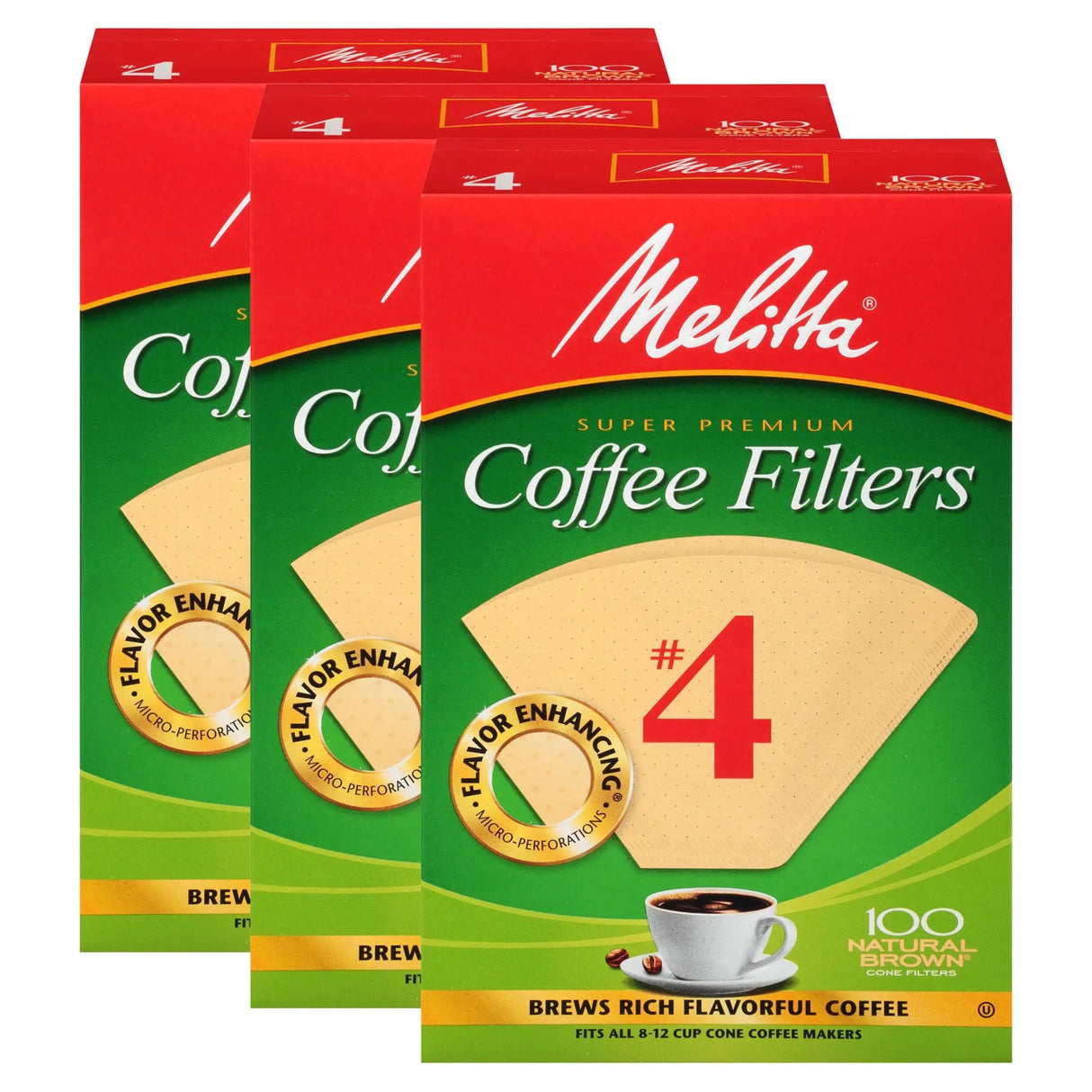 Melitta Cone Coffee Filters (#4, 300-Pack) | Pure Brew Filtration Melitta