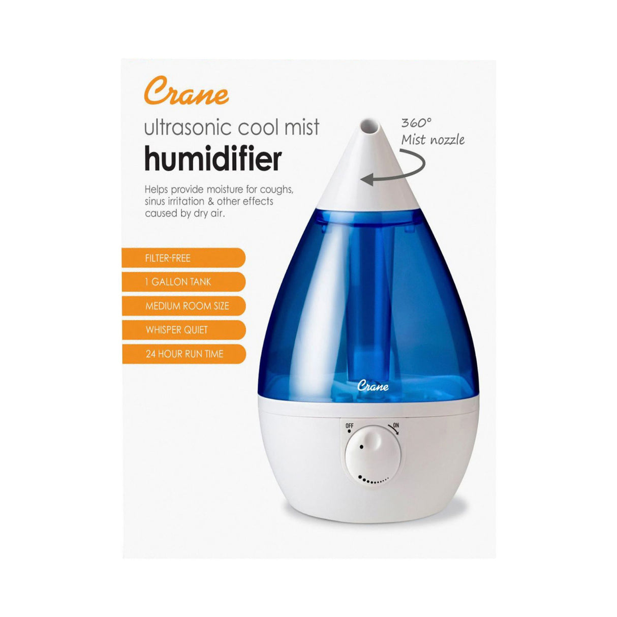 Crane Drop Ultrasonic Cool Mist Humidifier
