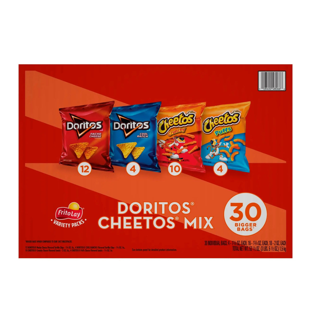 Doritos & Cheetos Variety Pack (30-Pack) | Crunchy Cheese Snack Mix Frito-Lay