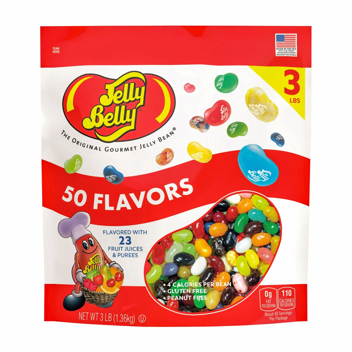 Jelly Belly 50-Flavor Gourmet Jelly Beans (3 lbs) | Bulk Candy Variety Jelly Belly