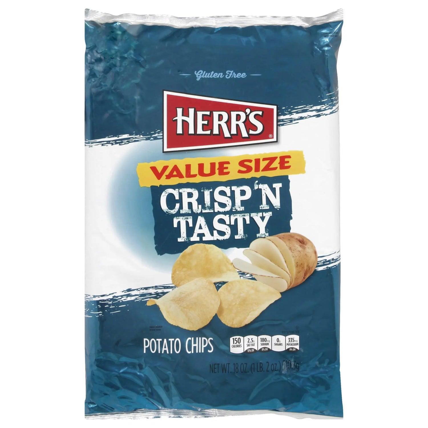 HERR'S Potato Chips (18 oz) | Classic Golden Crunch Herr's
