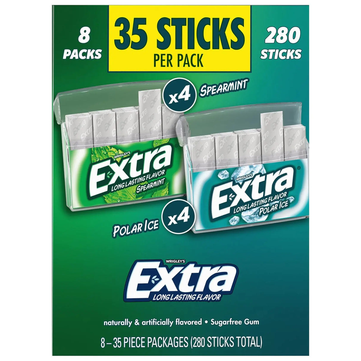 Polar Ice & Spearmint Gum Variety Pack (8-Pack) | Sugar-Free Dual Flavor Freshness Extra