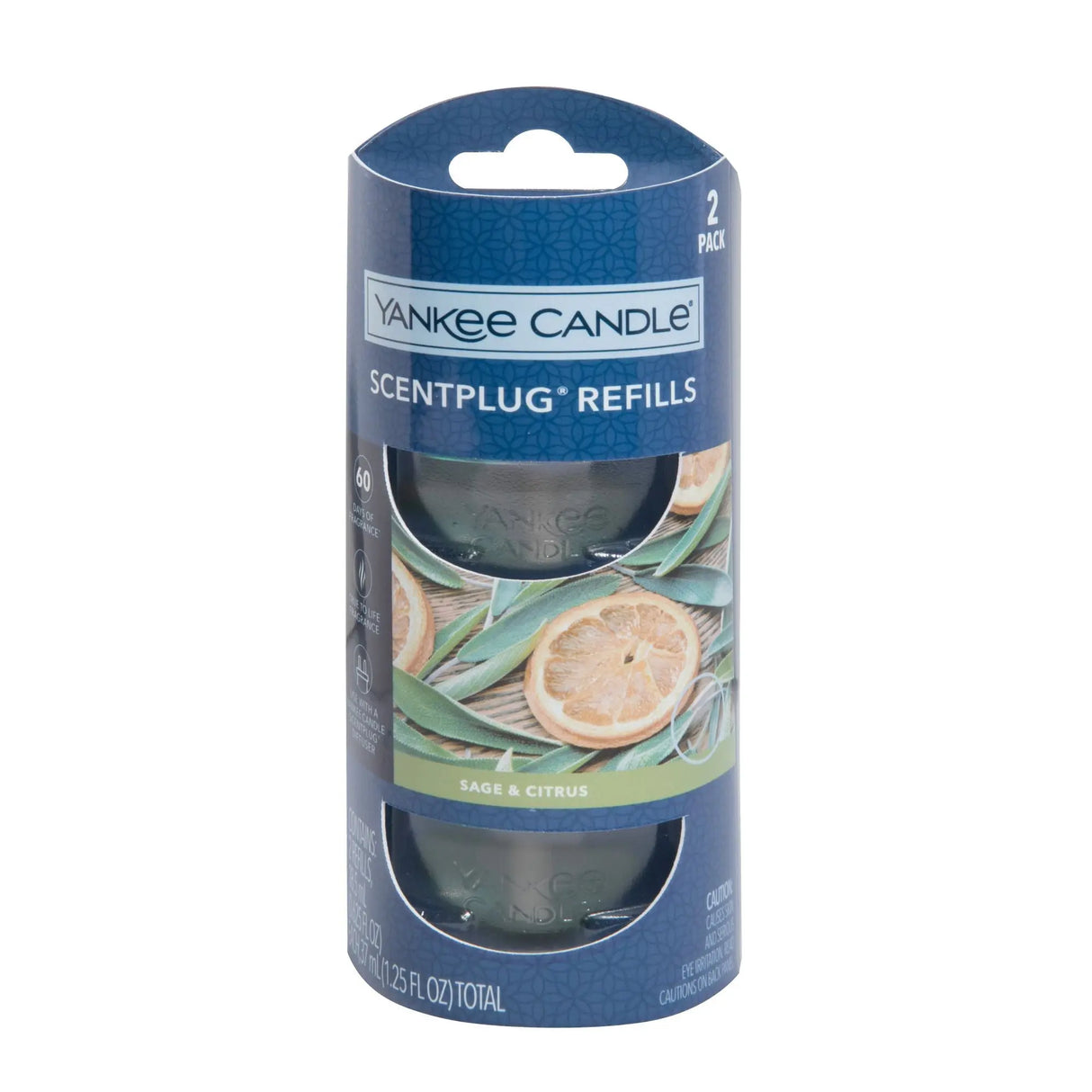 Yankee Candle Plug-In Refill (Sage & Citrus, 2-Pack) | Herbal & Fresh Citrus Aroma Yankee Candle