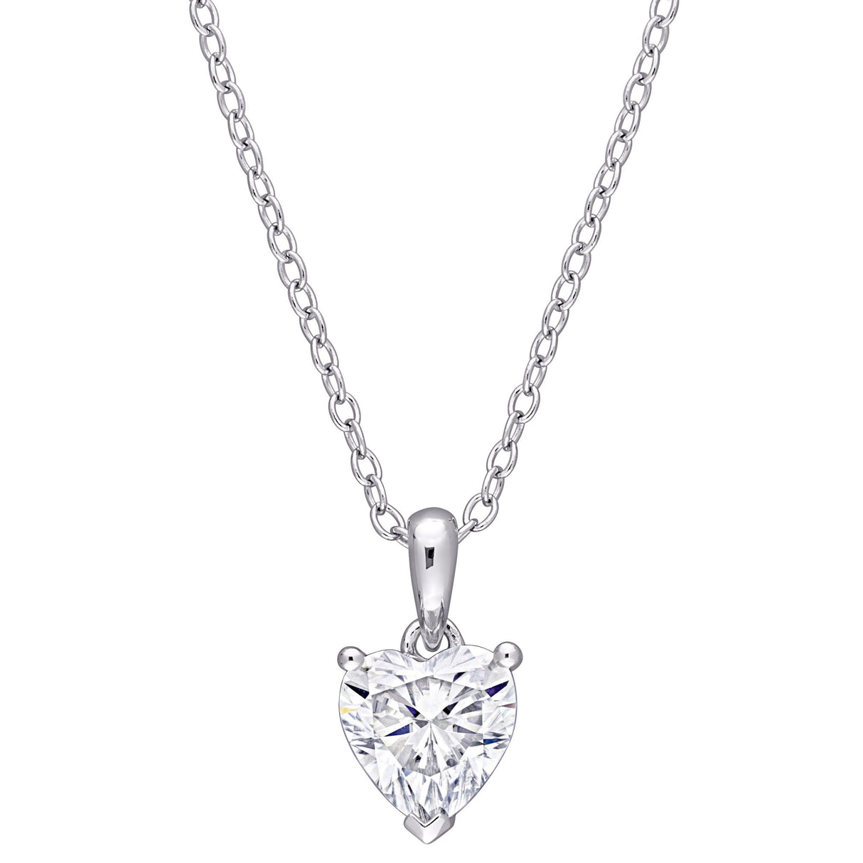 Moissanite heart pendant sterling silver