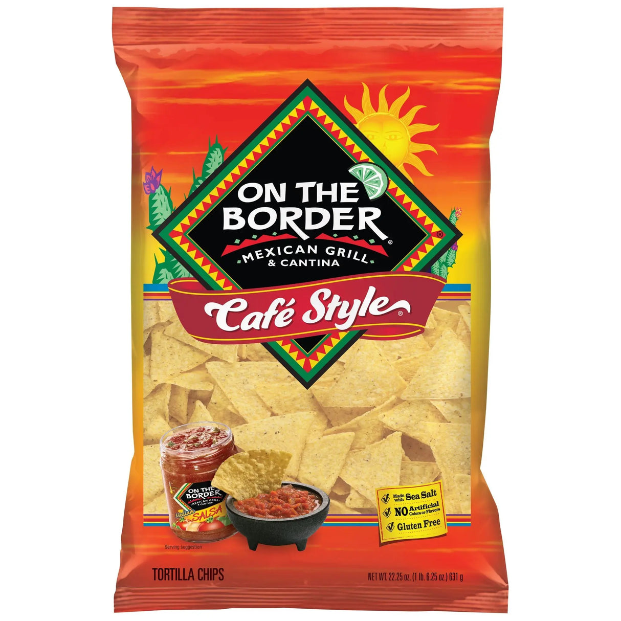 On The Border Cafe Style Tortilla Chips (22.25 oz) | Authentic Restaurant-Crunch Flavor On The Border