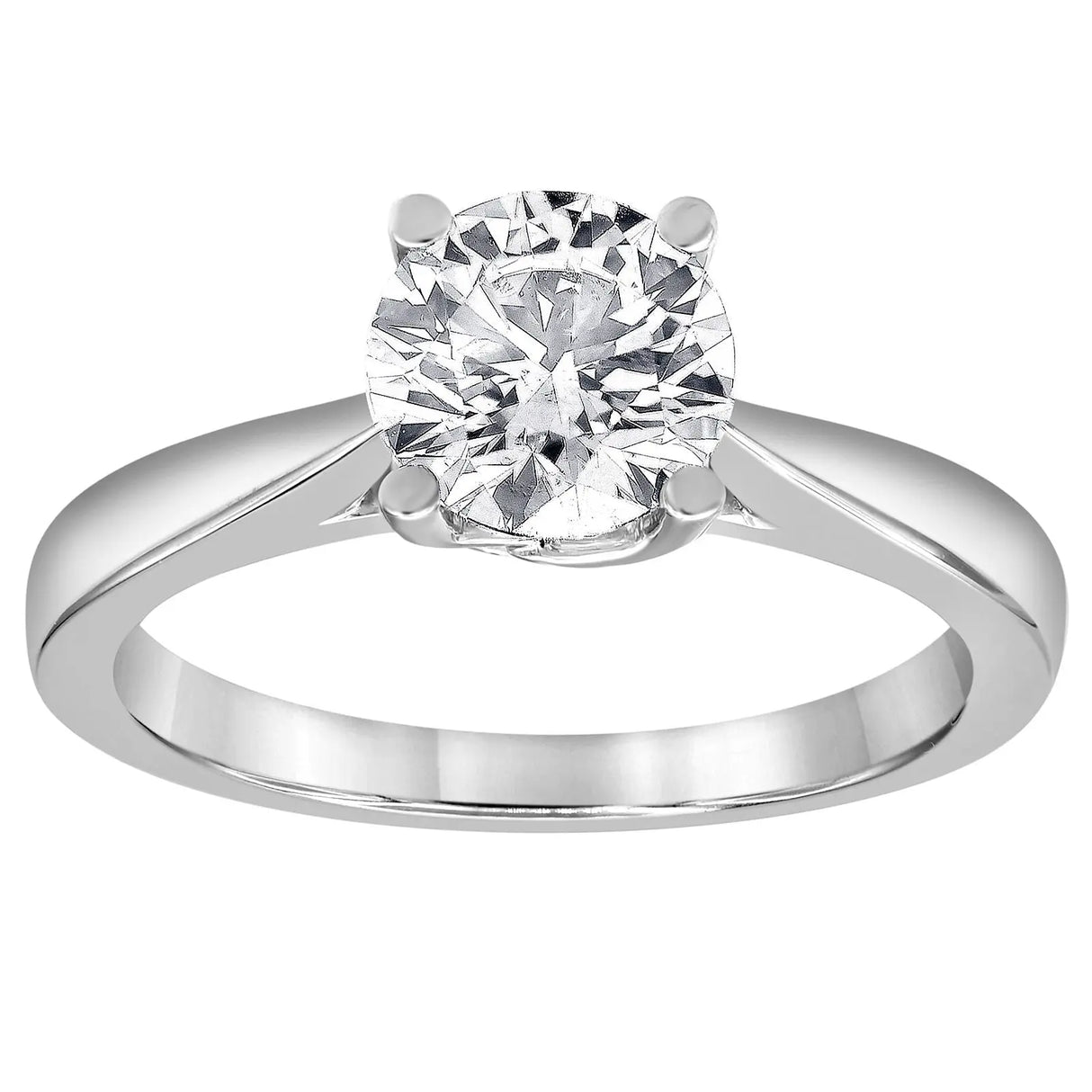 Diamond Solitaire Ring (1.5 ct TW, 14k White Gold) | Elegant Sparkle Statement Unique Designs