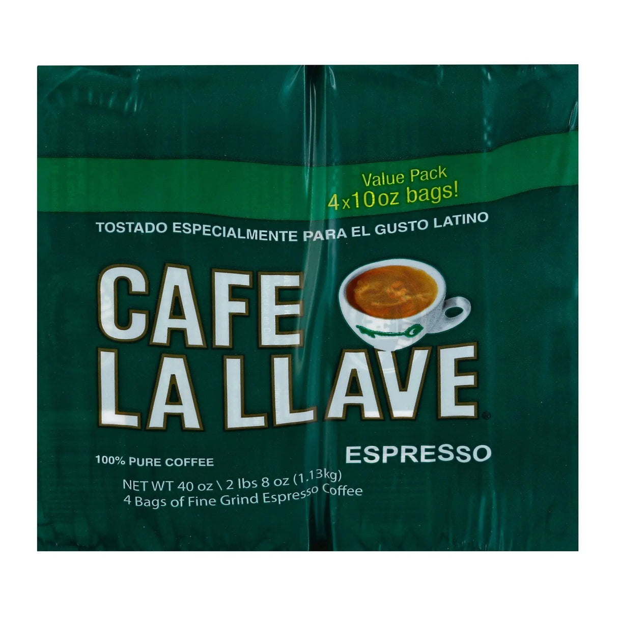 Cafe La Llave Espresso (4-Pack, 10 oz Each) | Authentic Cuban-Style Roast Cafe La Llave