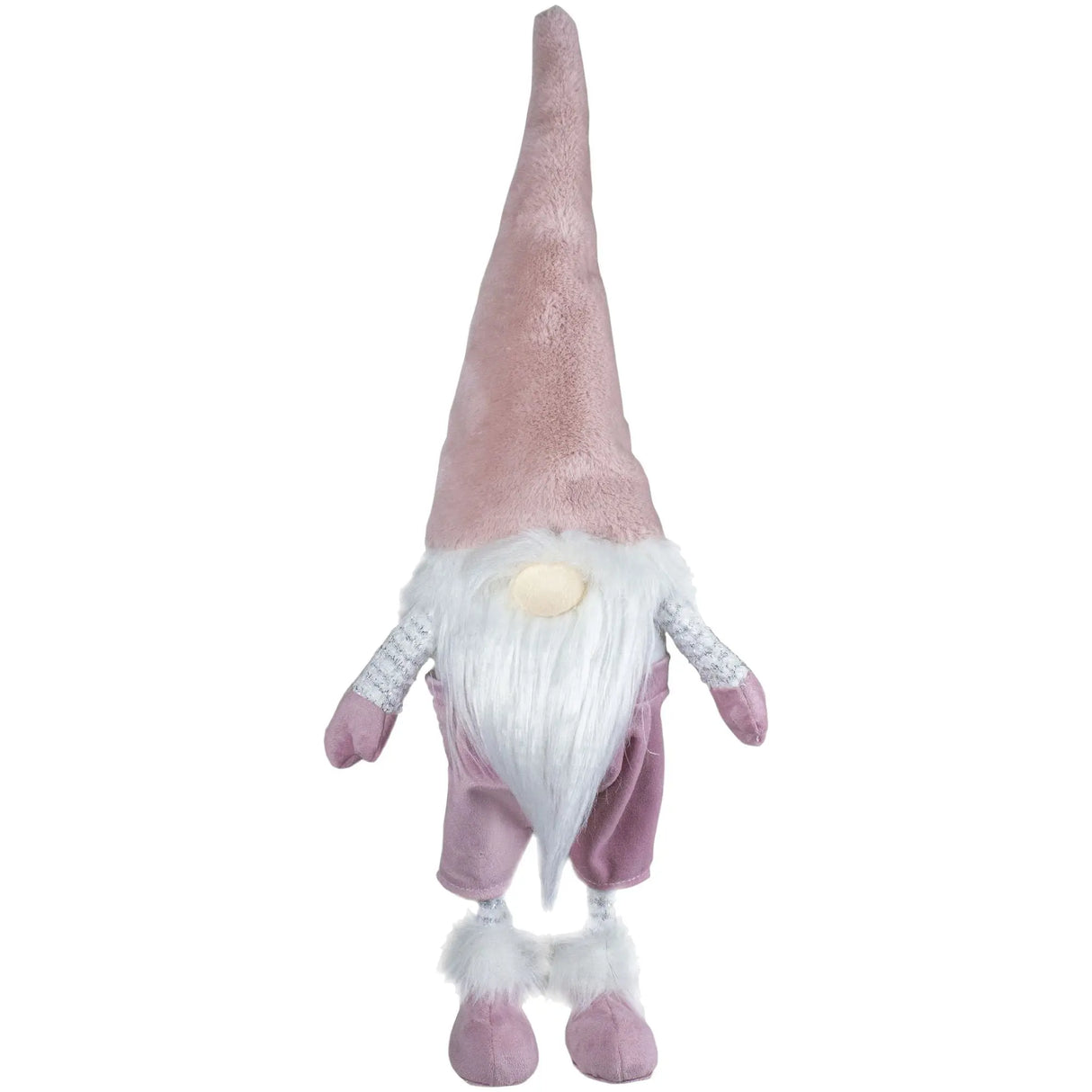 Northlight 20" Bouncy Gnome Figure (White & Pink) | Festive Lawn Accent Northlight