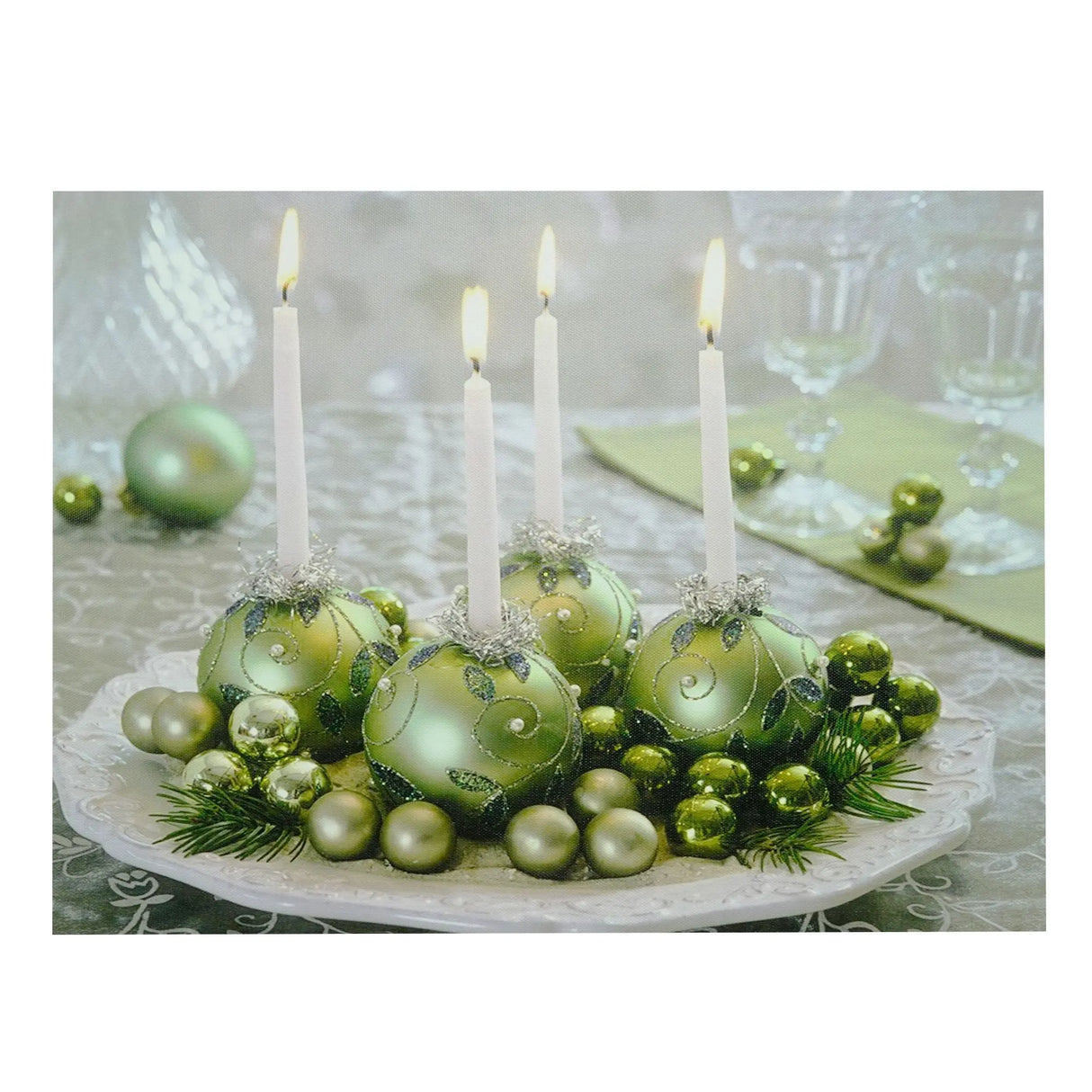 Northlight LED Christmas Canvas Art (11.75" x 15.75") | Sparkling Ornament Décor Northlight