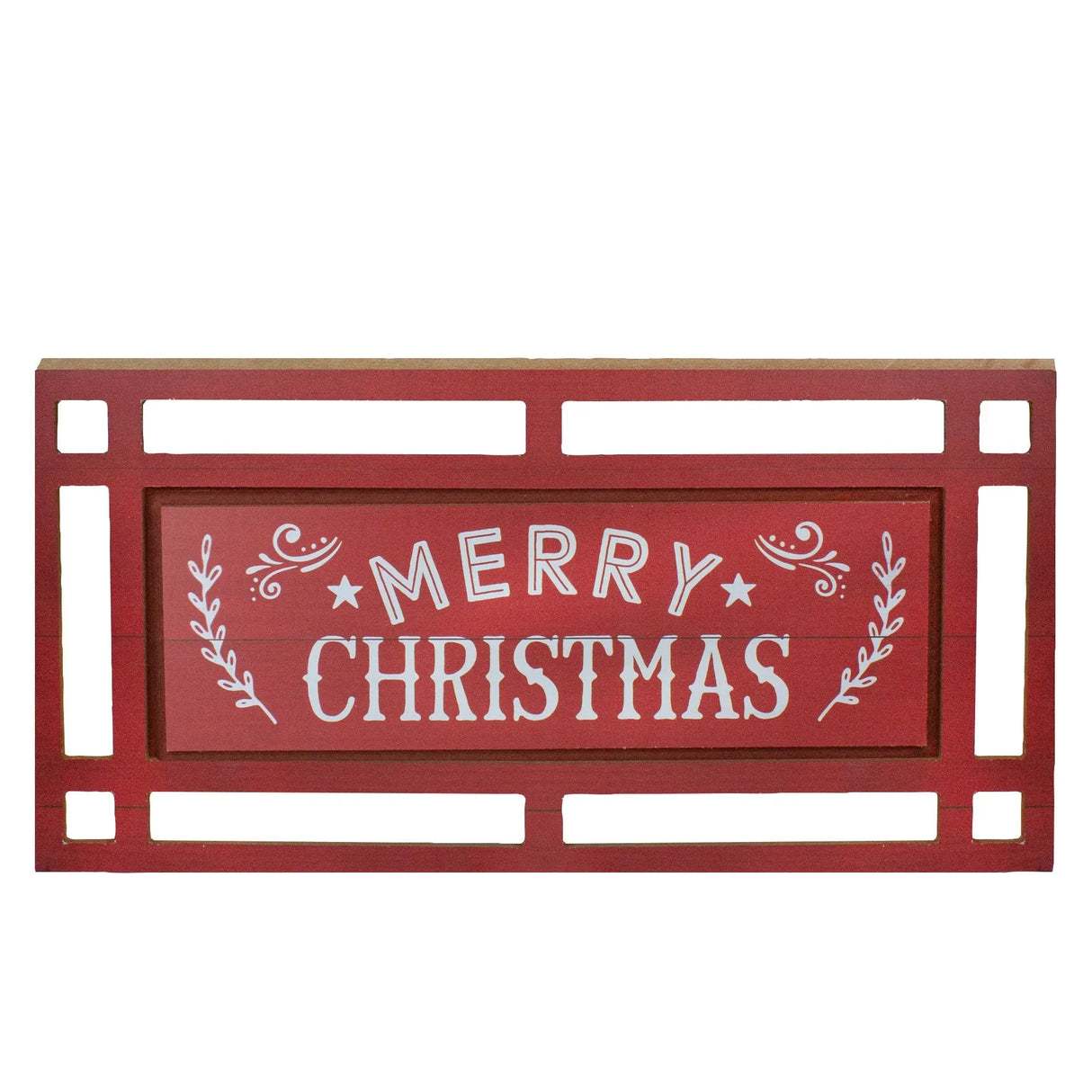 Northlight Merry Christmas Wooden Wall Sign (24") | Red & White Festive Décor Northlight