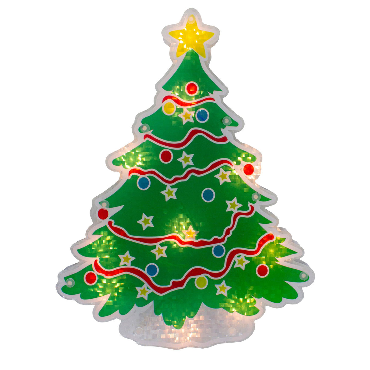 Northlight 12.5" lighted holographic Christmas tree silhouette