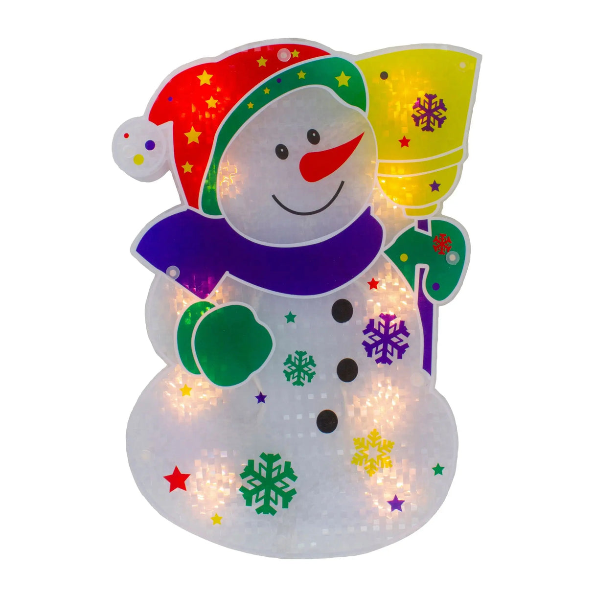 Northlight Lighted Snowman Window Silhouette (12.5") | White LED Holiday Décor Northlight