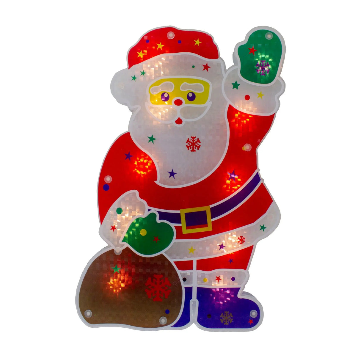 Northlight Lighted Santa Claus Window Silhouette (13") | Holographic Holiday Décor Northlight